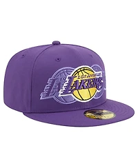 New Era Men's Purple Los Angeles Lakers Tri-Hit 59Fifty Fitted Hat