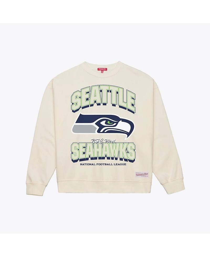 Women's Cream Seattle Seahawks Tonal Arch Sweatshirt