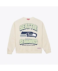 Women's Cream Seattle Seahawks Tonal Arch Sweatshirt