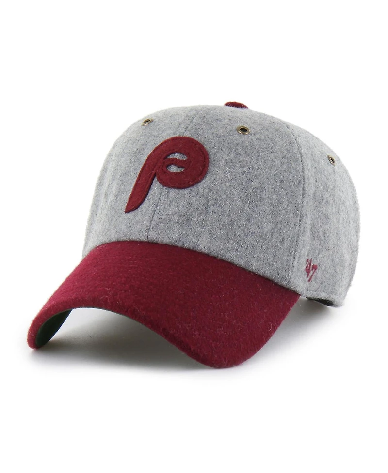 Men's Gray Philadelphia Phillies Golden Age Wool Clean Up Adjustable Hat