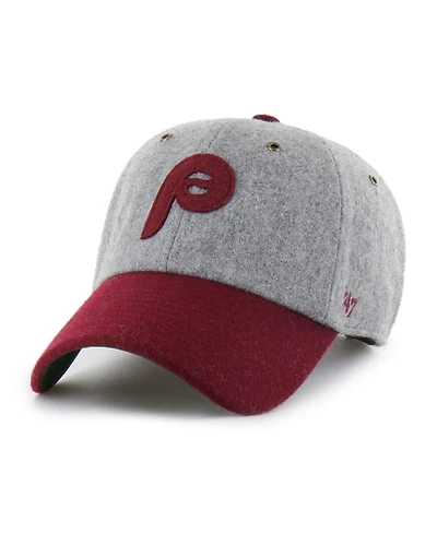 Men's Gray Philadelphia Phillies Golden Age Wool Clean Up Adjustable Hat