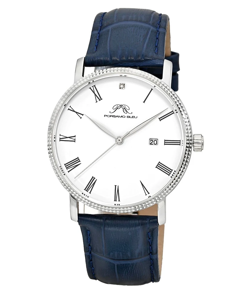 Porsamo Bleu Men's Veritas 1 Genuine Leather Band Watch 1361BVEL