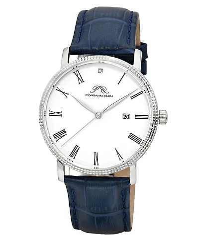 Porsamo Bleu Men's Veritas 1 Genuine Leather Band Watch 1361BVEL