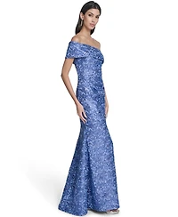 Eliza J Women's One-Shoulder Side Tucks Long Dress