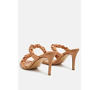 Qualie Ruched Strap Stiletto Heel Sandals