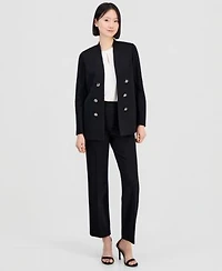 Anne Klein Womens Open Front Stand Collar Blazer High Rise Pull On Pants