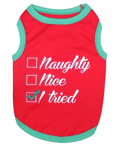 Parisian Pet Naughty or Nice Holiday Dog T-Shirt