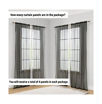 Hlc.me Essentials Sheer Voile Window Treatment Rod Pocket Curtain Panels