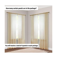 Hlc.me Essentials Sheer Voile Window Treatment Rod Pocket Curtain Panels