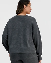 Bar Iii Trendy Plus Button-Front Long-Sleeve Cardigan, Macy's Exclusive