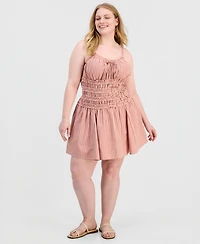 And Now This Trendy Plus Striped Smocked Mini Dress, Macy's Exclusive