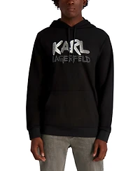 Karl Lagerfeld Paris Men's French Terry Graffiti Texture Hoodie