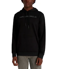 Karl Lagerfeld Paris Men's French Terry Embossed Logo Hoodie