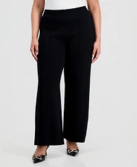 Tahari Asl Plus Mid-Rise Sweater-Knit Pants