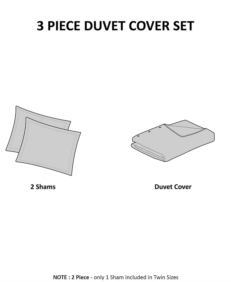 Madison Park Cassandra Cotton 3-Pc. Duvet Cover Set, King/California King