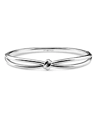 Devata Love Knot Bangle Bracelet in Rhodium Plated Sterling , Size
