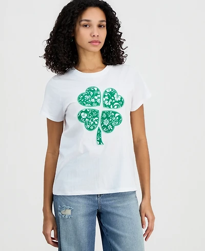 Freeze 24-7 Juniors' Clover Patch Short-Sleeve T-Shirt