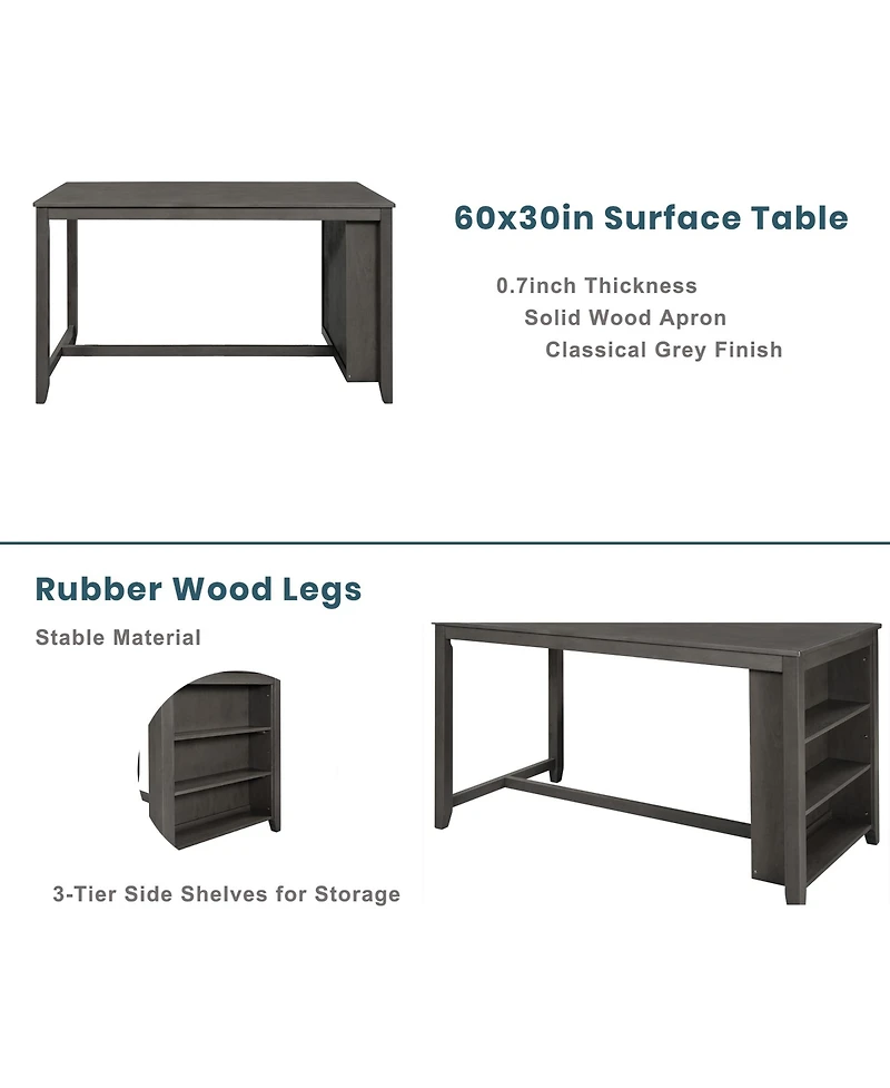 Casainc 5-Piece Counter Height Dining Set with 4 Chairs