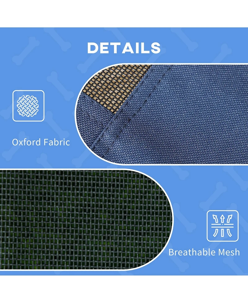 PawHut Elevated Portable Dog Cot with Uv Protection Canopy Shade,