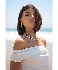 Classicharms Leah Seashell Freshwater Baroque Pearl Drop Earrings