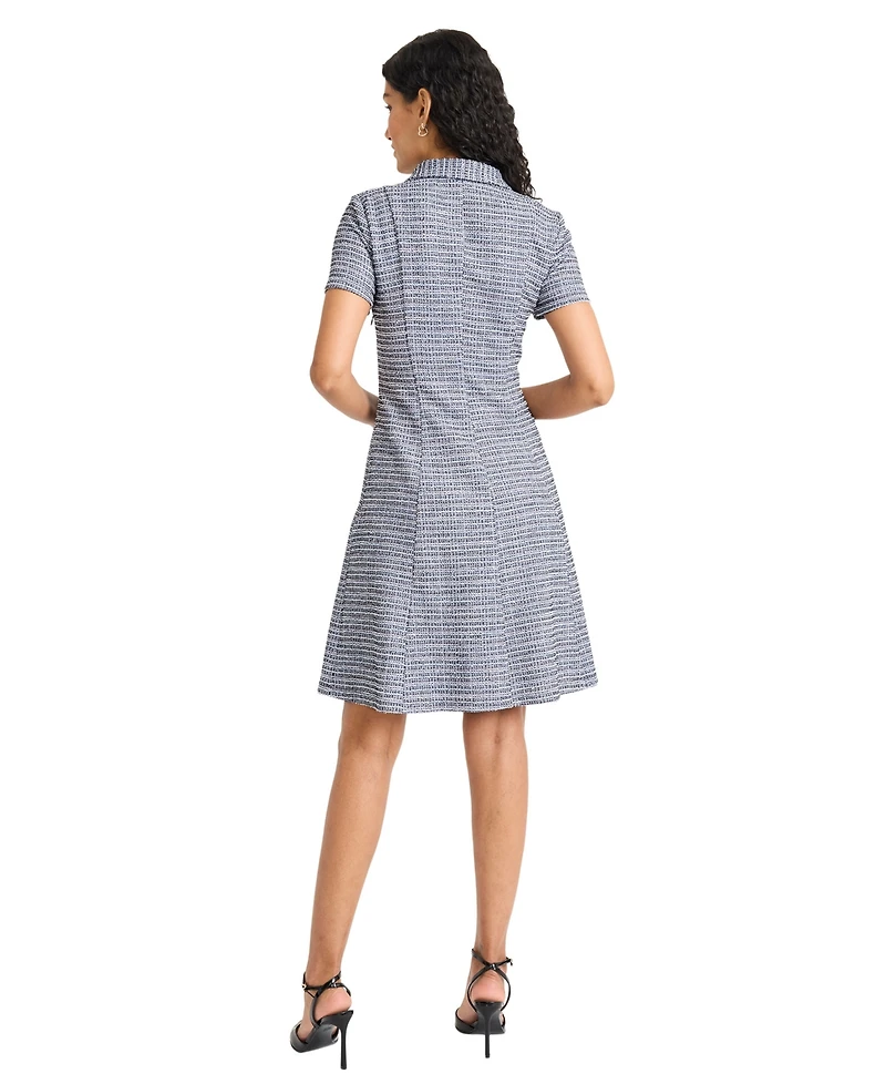 Maggy London Women's Metallic Collar Neck Short Dress