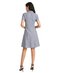 Maggy London Women's Metallic Collar Neck Short Dress