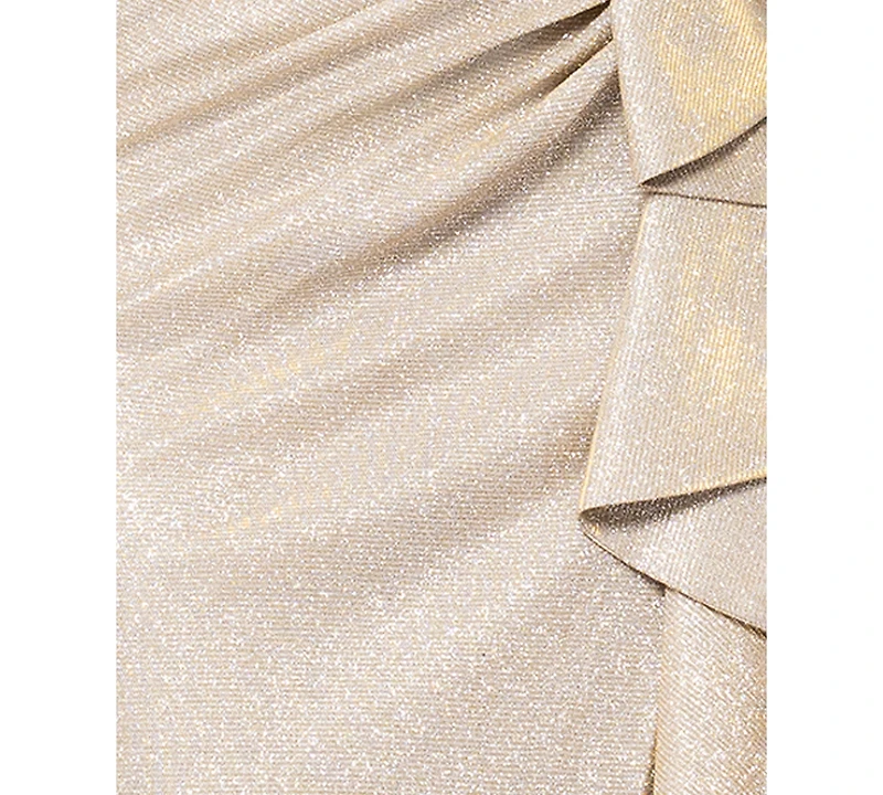 Xscape Women's Metallic Off-The-Shoulder Ruffled Gown