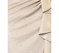 Xscape Women's Metallic Off-The-Shoulder Ruffled Gown