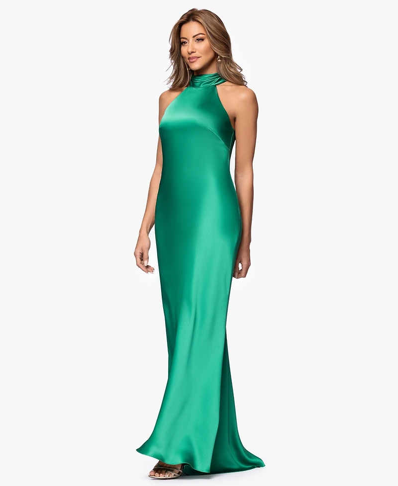 Xscape Women's Tie Neck Long Dress