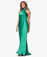 Xscape Women's Tie Neck Long Dress
