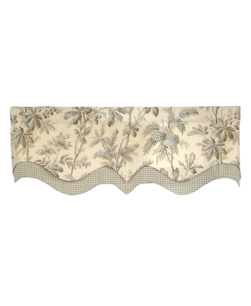 Rlf Home High-Quality Fabric Window Valance – 3" Rod Pocket Brantwood D-Regal Mist