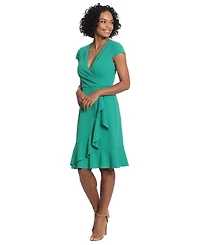 London Times Petite V-Neck Jersey Fit & Flare Dress