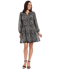 London Times Petite Elastic Waist A-Line Short Dress