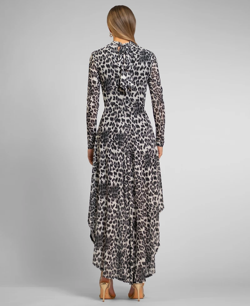 Rachel Rachel Roy Women's Beatrice Leopard Print Mock Neck Maxi Dress