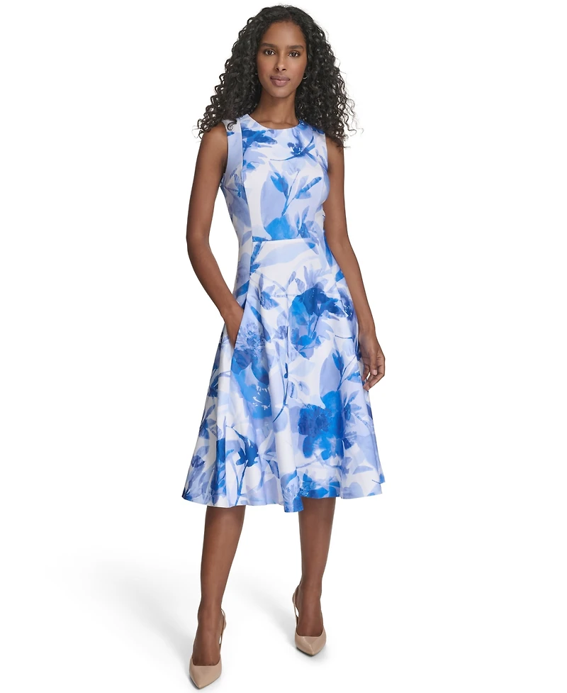 Calvin Klein Women's Crewneck Midi Dress
