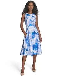 Calvin Klein Women's Crewneck Midi Dress