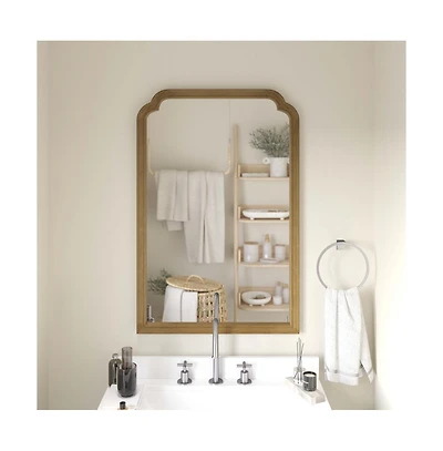 Emma+Oliver Julien Wall Mirror with Solid Wood Frame and Silver Backed Glass for Clarity for Entryways, Dining Rooms & More