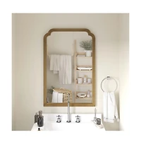 Emma+Oliver Julien Wall Mirror with Solid Wood Frame and Silver Backed Glass for Clarity for Entryways, Dining Rooms & More