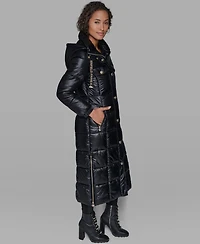 Karl Lagerfeld Paris Women's Hooded Snap-Front Puffer Coat