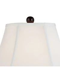 Barnes and Ivy Traditional Jar Table Lamp with Usb Charging Port 27" Tall Blue White Porcelain Bell Shade Living Room Bedroom House