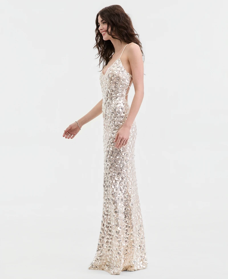 Say Yes Juniors Sequinned Evening Gown