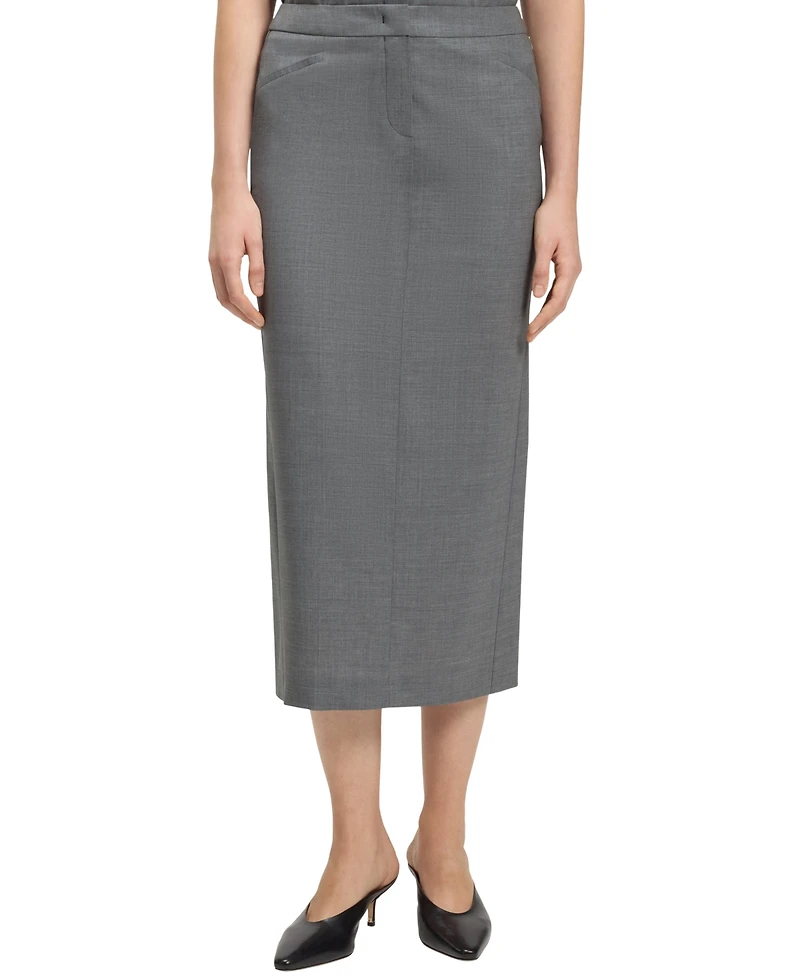 Boss by Hugo Women's Melange Virgin Wool Pencil Skirt