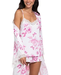 Linea Donatella Women's Satin Toile Flight Top and Shorts, 2-Piece Set