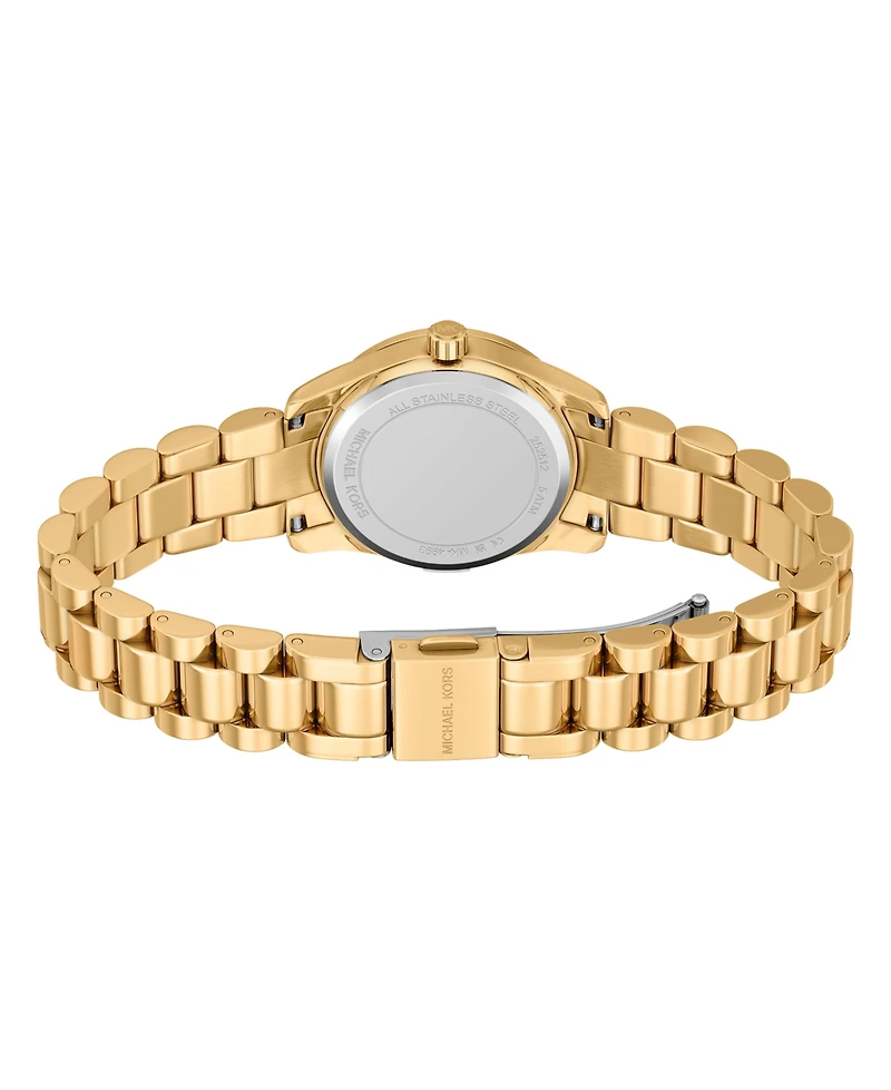 Michael Kors Women's Lexington Three-Hand Gold-Tone Stainless Steel Watch and Jewelry Set, 26mm