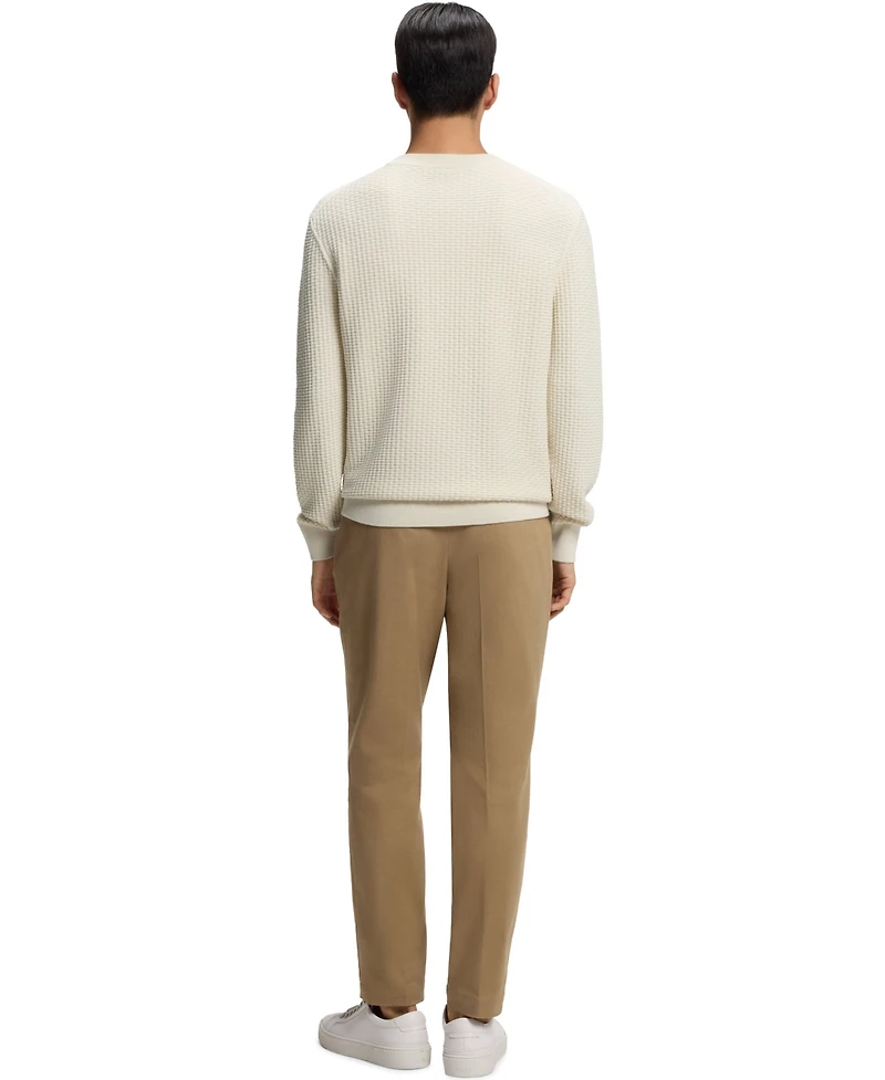 Boss by Hugo Men's Knitted Structure Cotton Sweater