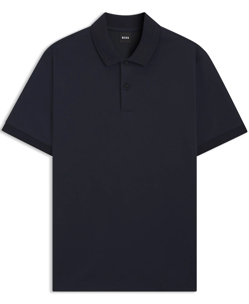 Boss by Hugo Men's Monogram Underplacket Cotton-Blend Polo Shirt
