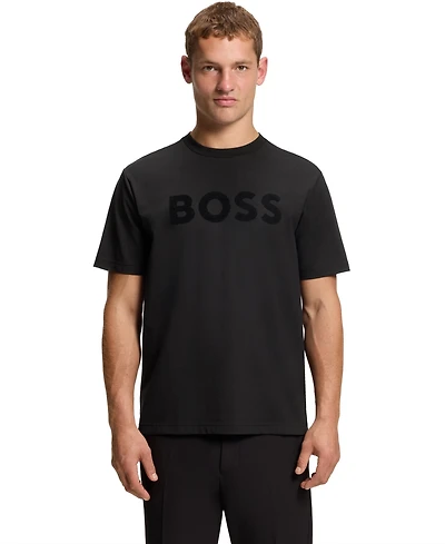Boss by Hugo Men's Stretch Cotton Tonal Logo Relaxed-Fit T-Shirt