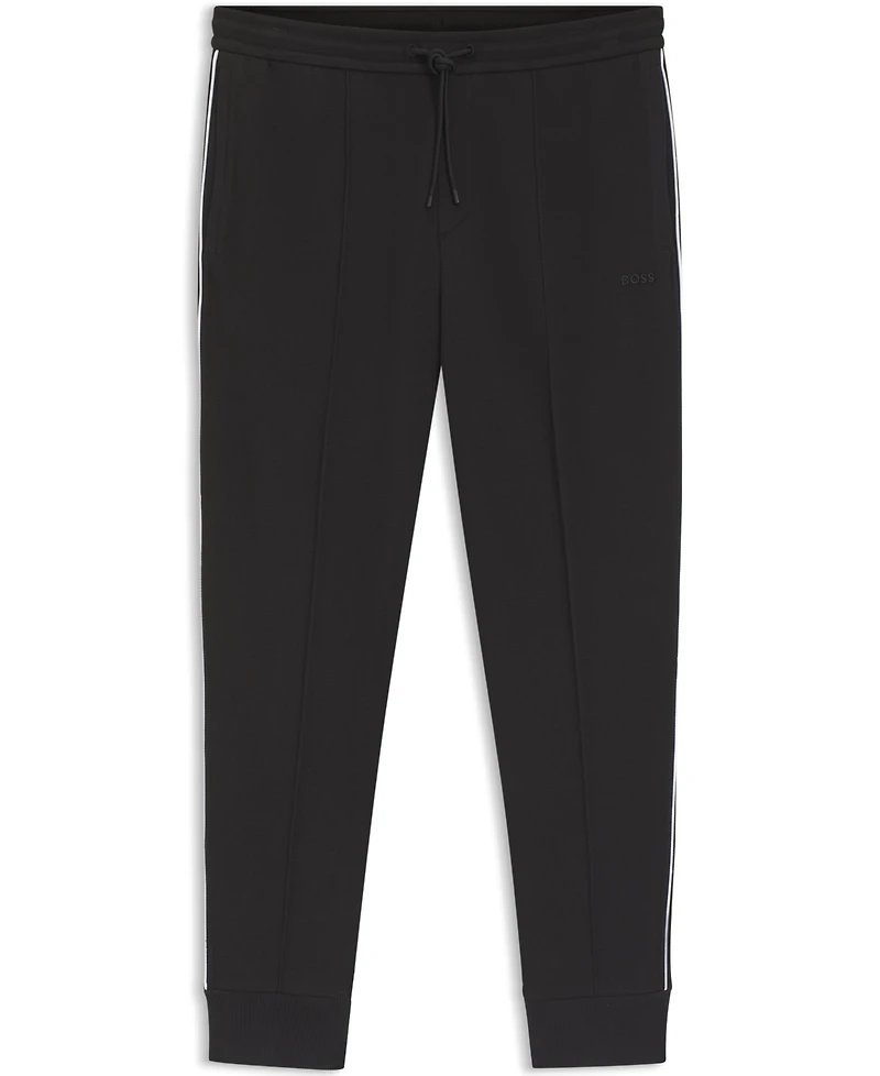 Boss by Hugo Men's Piped-Detail Cotton-Blend Tracksuit Bottom Pants