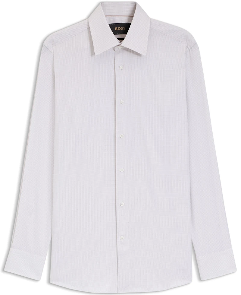 Boss by Hugo Men's Italian-Made Structured Cotton Slim-Fit Dress Shirt
