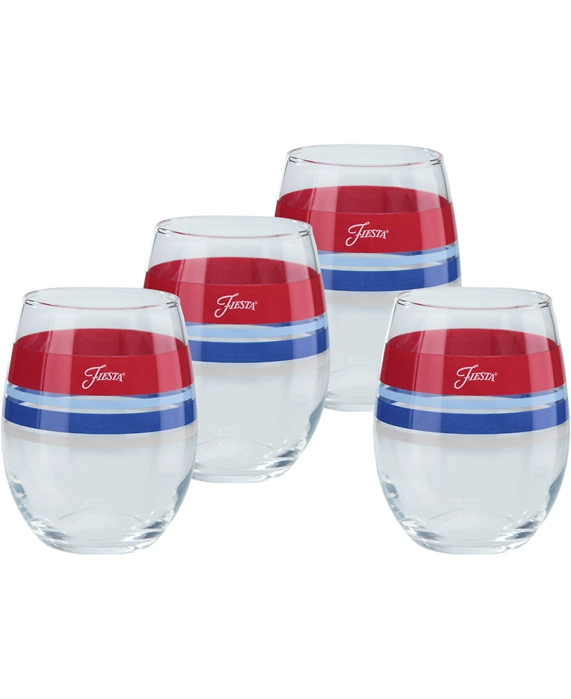 Fiesta Americana Stemless Wine Glasses, Set of 4